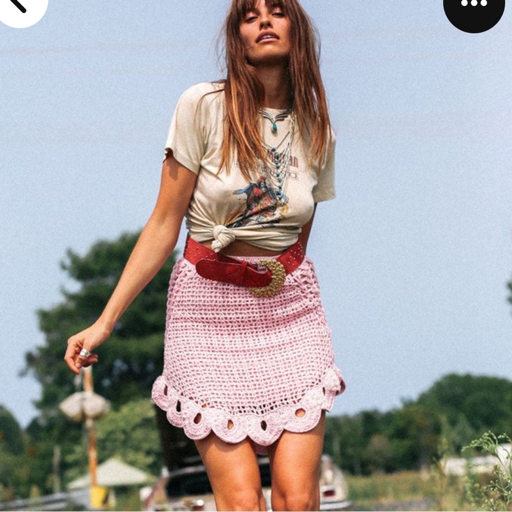 Chasing  unicorns pink crochet skirt